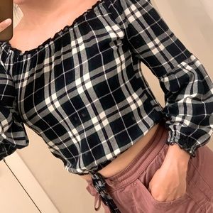 Two off-shoulder Hollister shirts